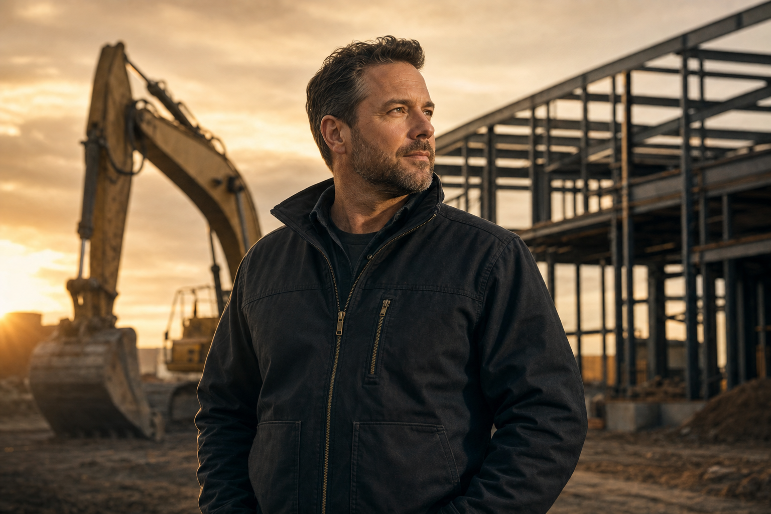 Construction business owner on a job site