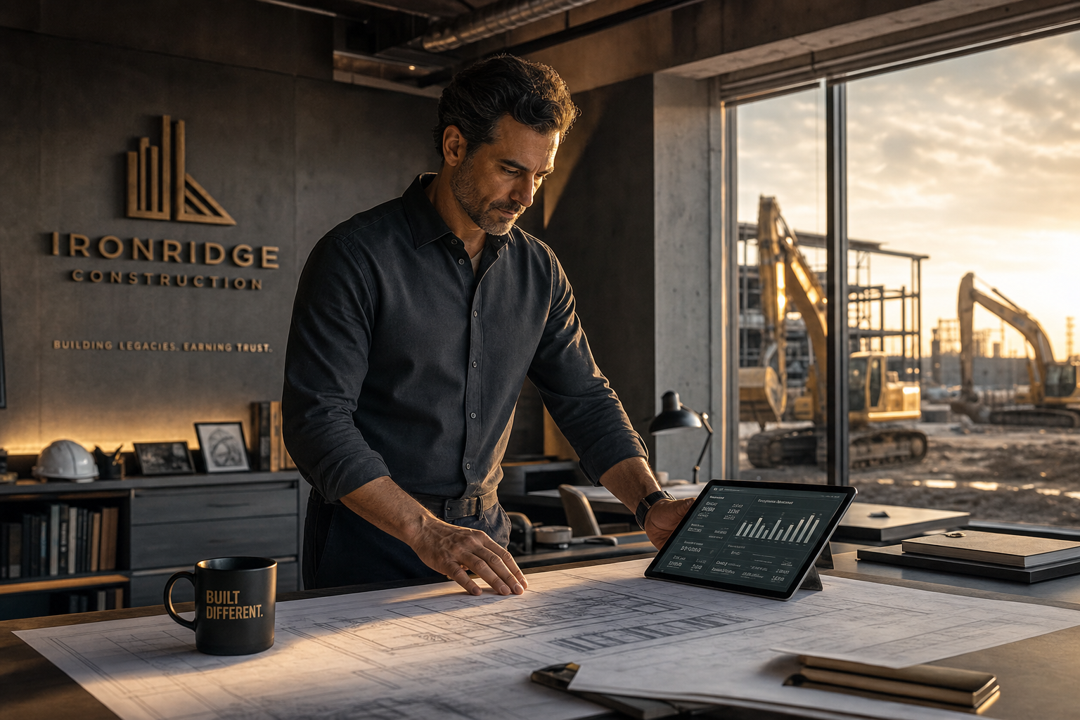 Business owner and fractional CFO reviewing financial dashboards