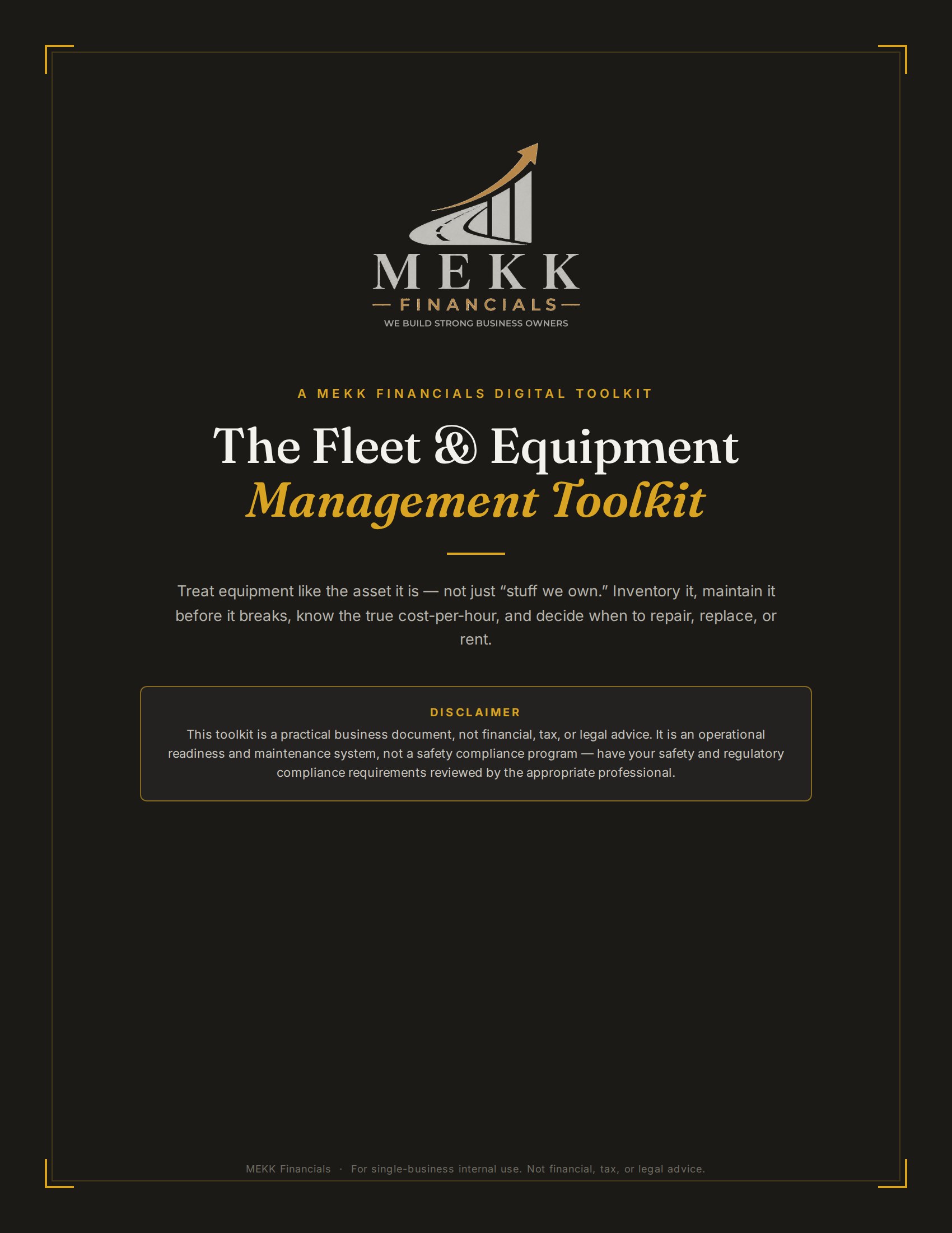 Cover of The Fleet & Equipment Management Toolkit