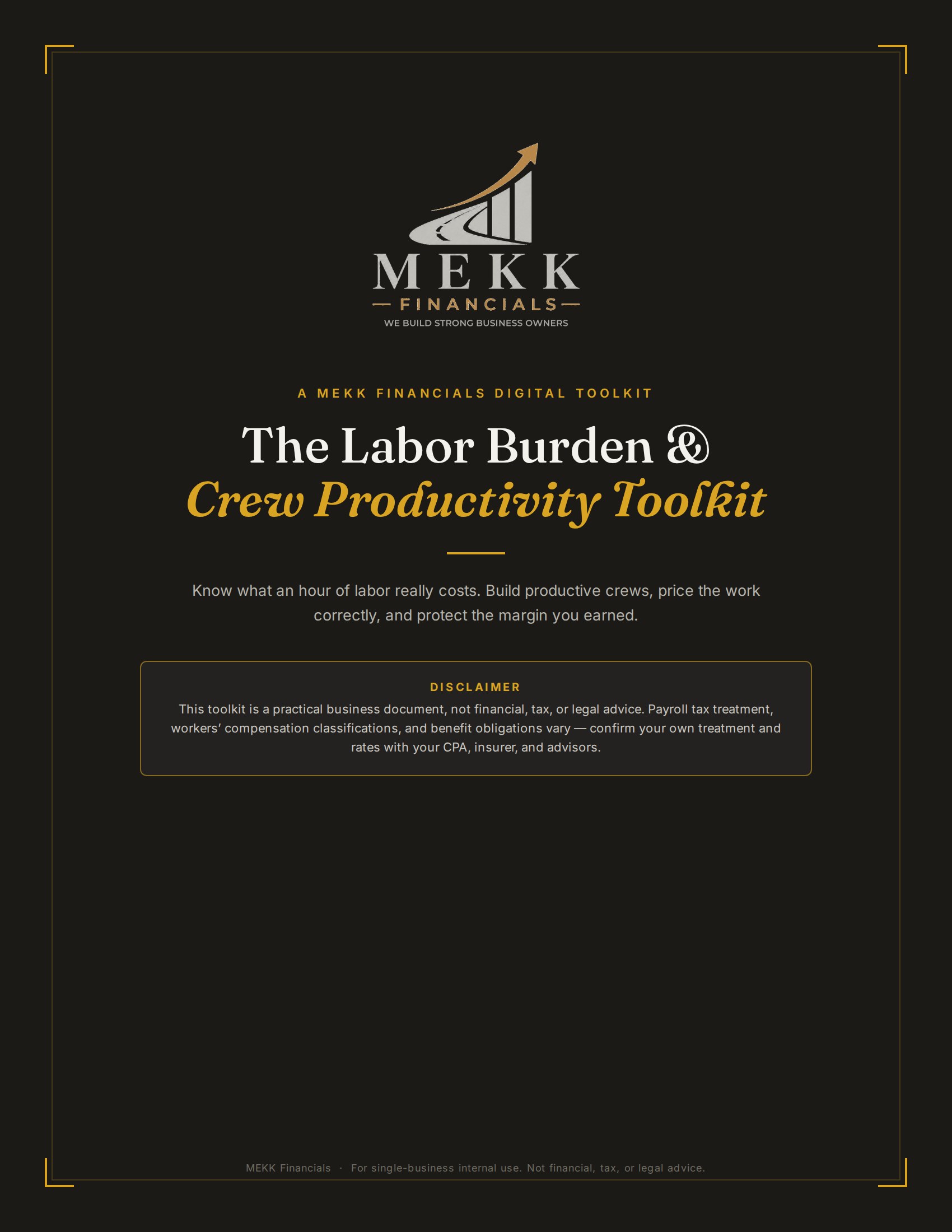 Cover of The Labor Burden & Crew Productivity Toolkit